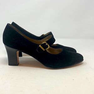 Salvatore Ferragamo Black Heels with Gold Buckle
